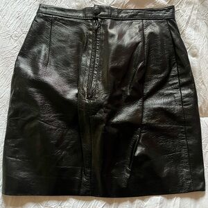 Black leather skirt